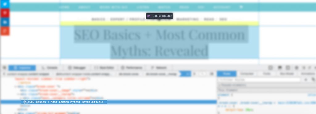 Inspect Element showing h1 tag