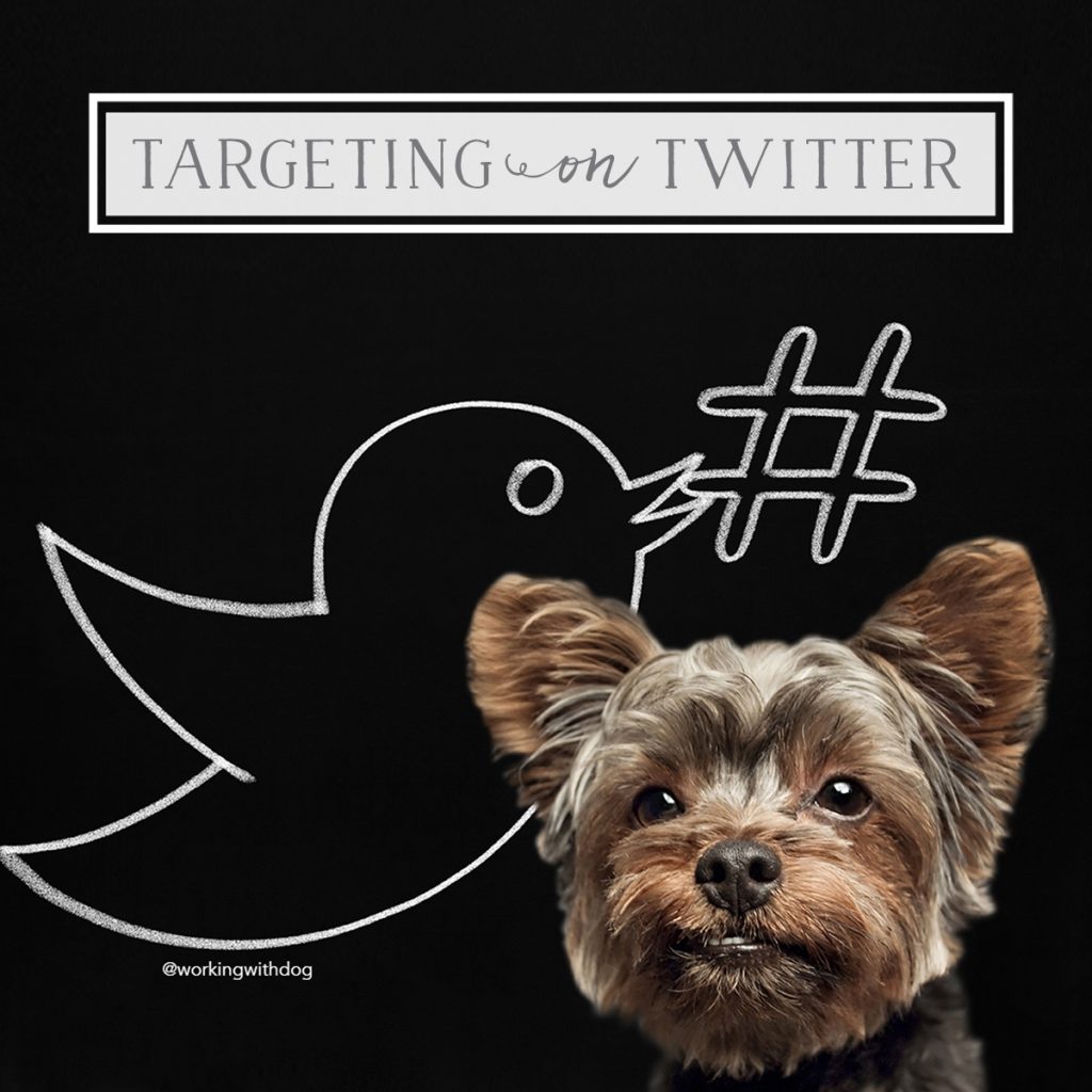 twitter logo with hashtag and dog