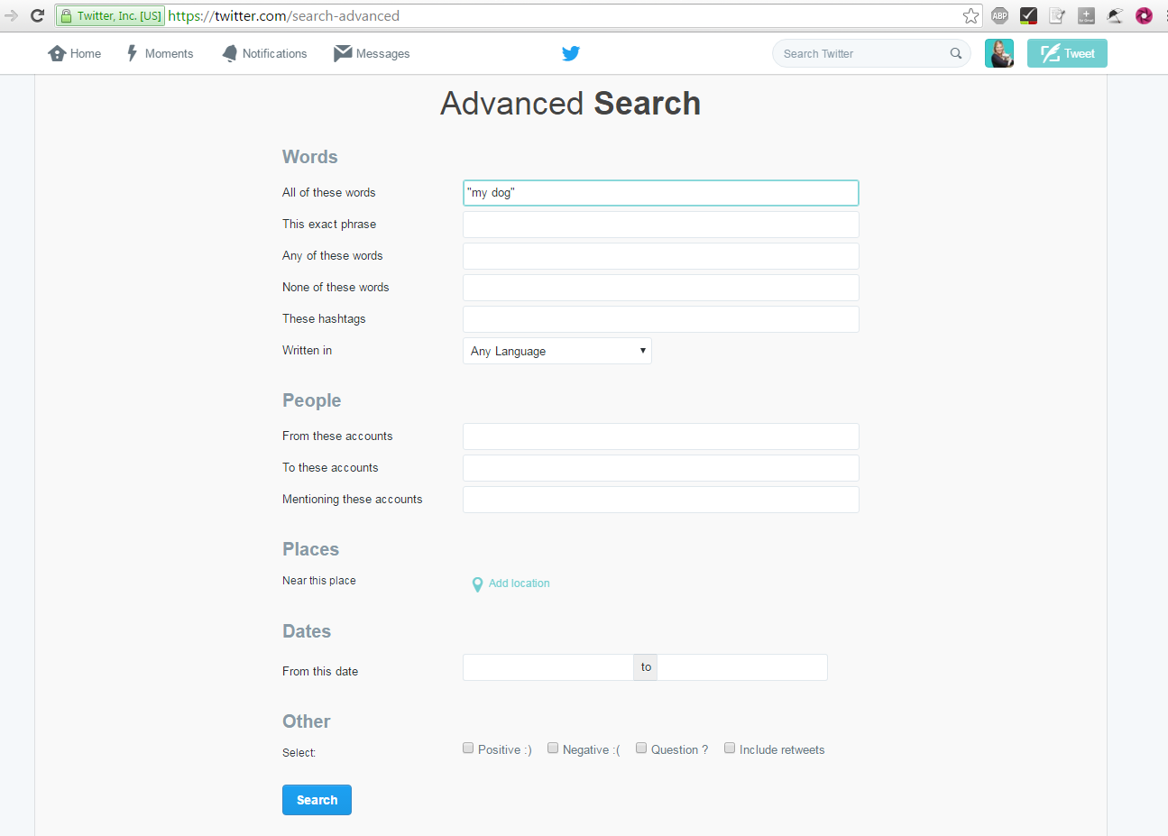 twitter search 'my dog'