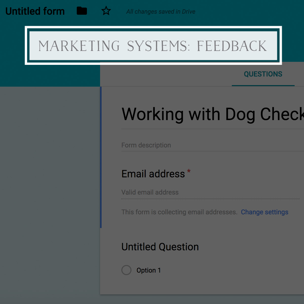 Marketing Systems: Feedback